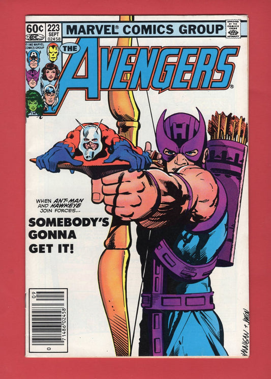 Avengers #223 (Sep 1982), 8.5 VF+ Newsstand