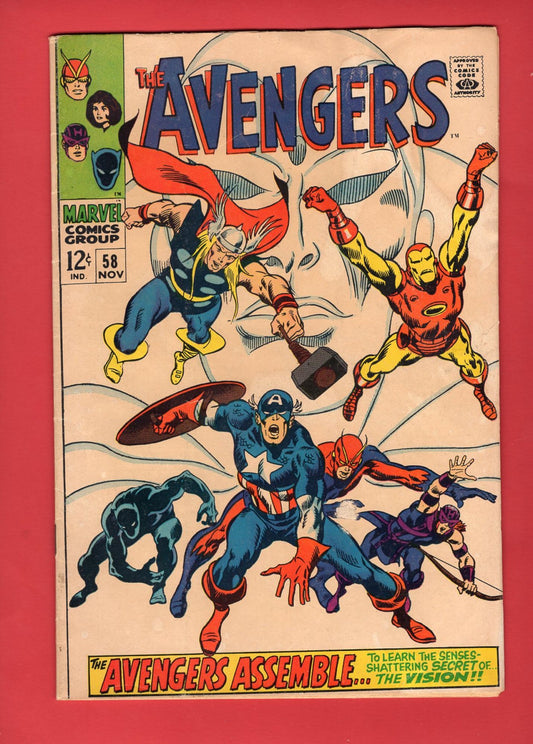 Avengers #58 (Nov 1968), 4.0 VG