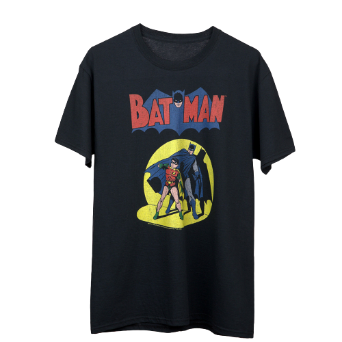 Batman and Robin Retro Spotlight Black T-Shirt
