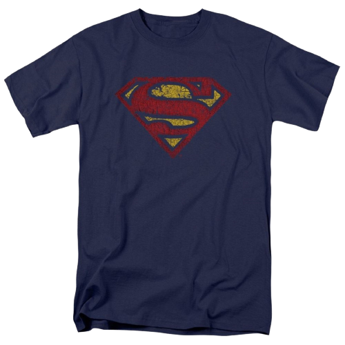 Superman Classic Logo Crackled Design T-Shirt