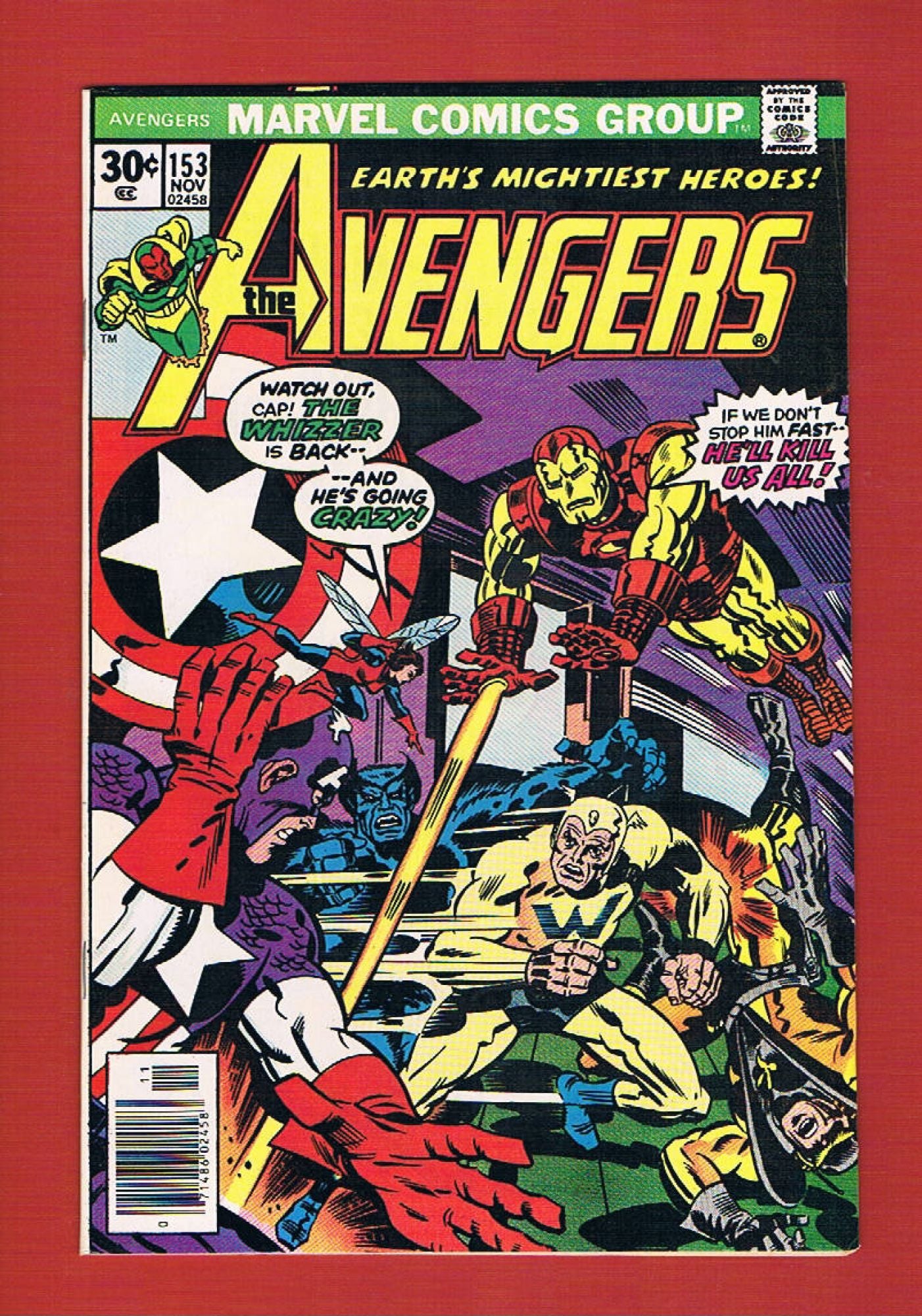 Avengers #153 (Nov 1976), 8.5 VF+ Newsstand