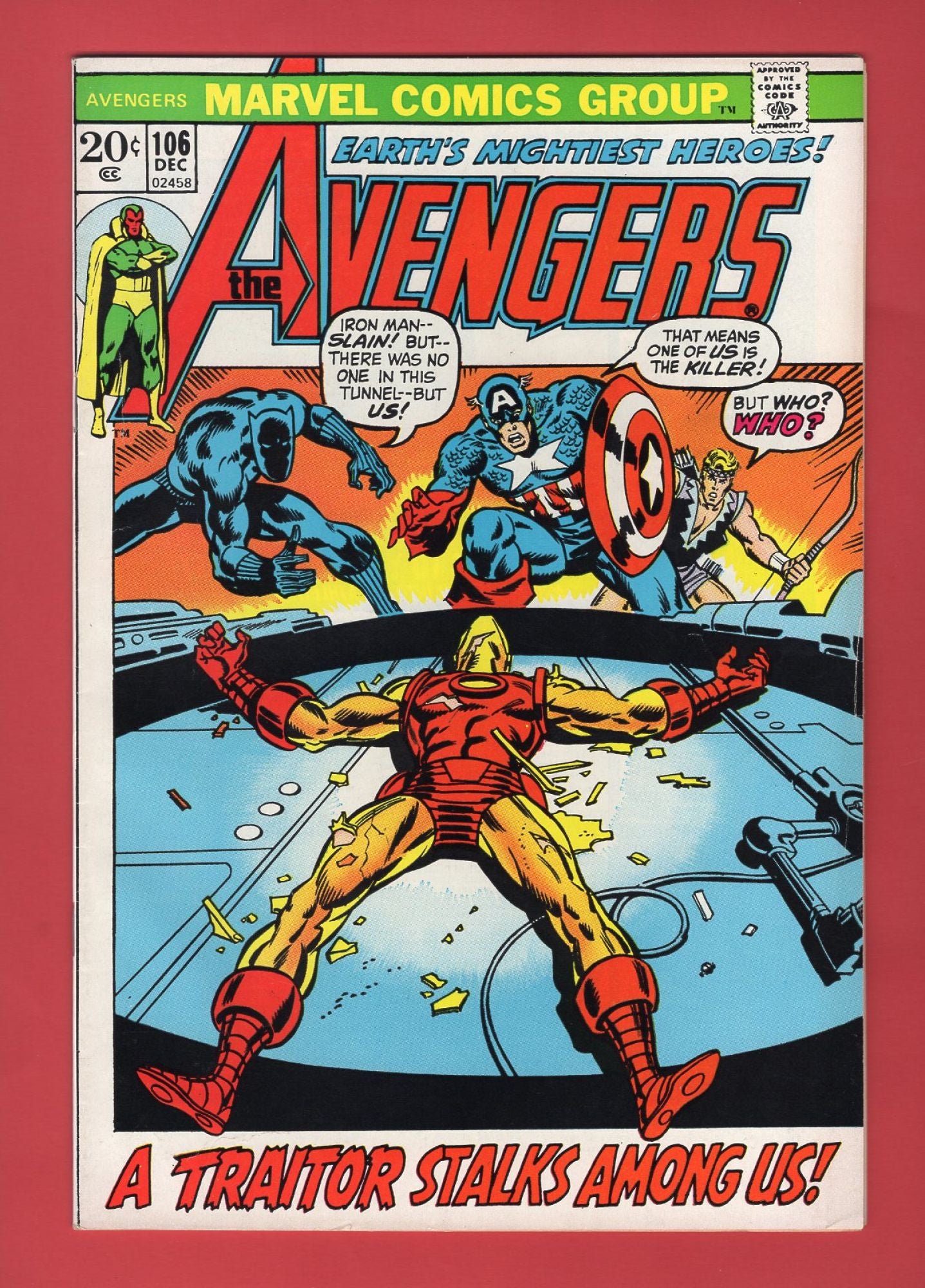 Avengers #106 (Dec 1972), 7.5 VF-