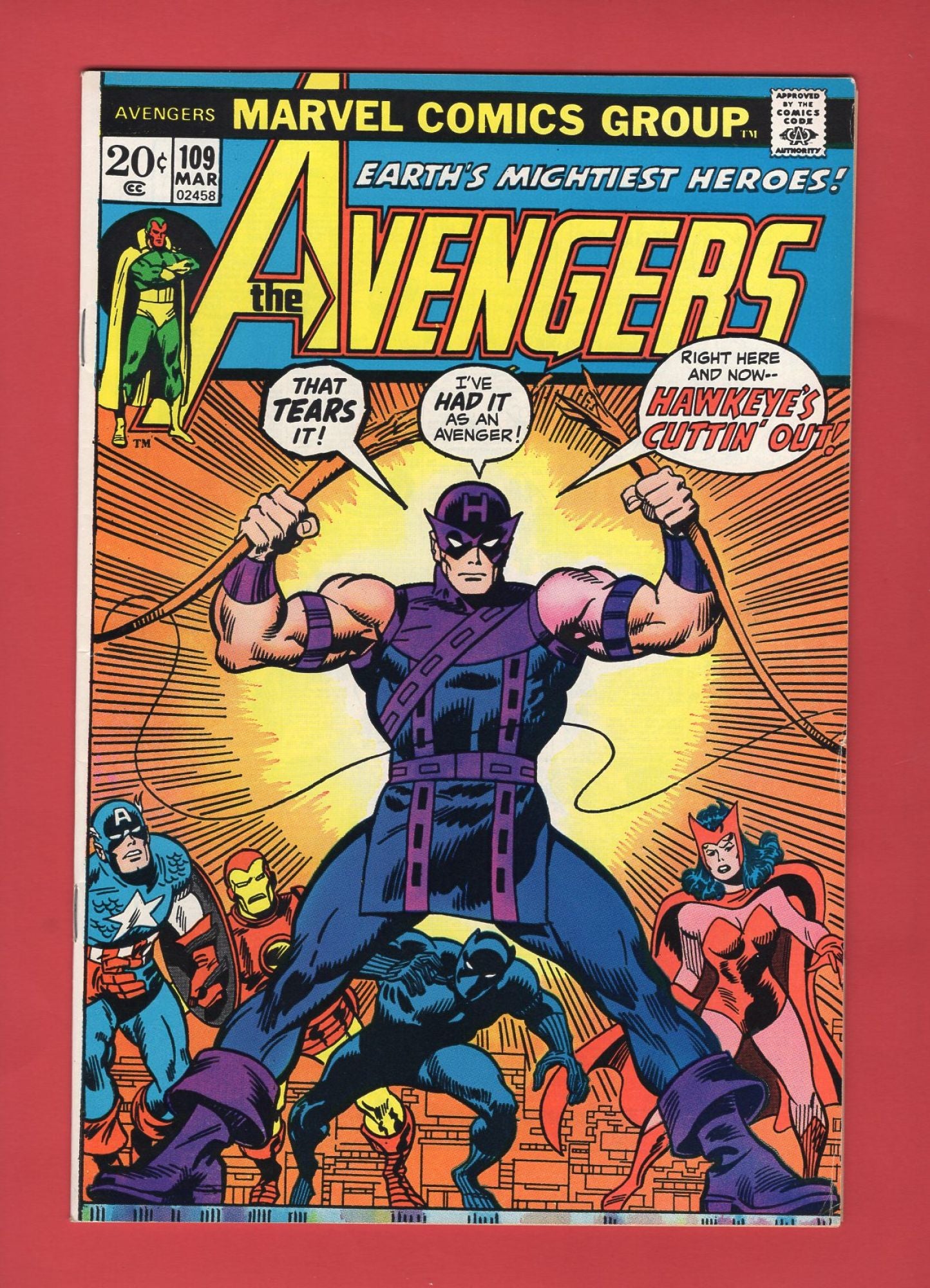 Avengers #109 (Mar 1973), 7.0 FN/VF