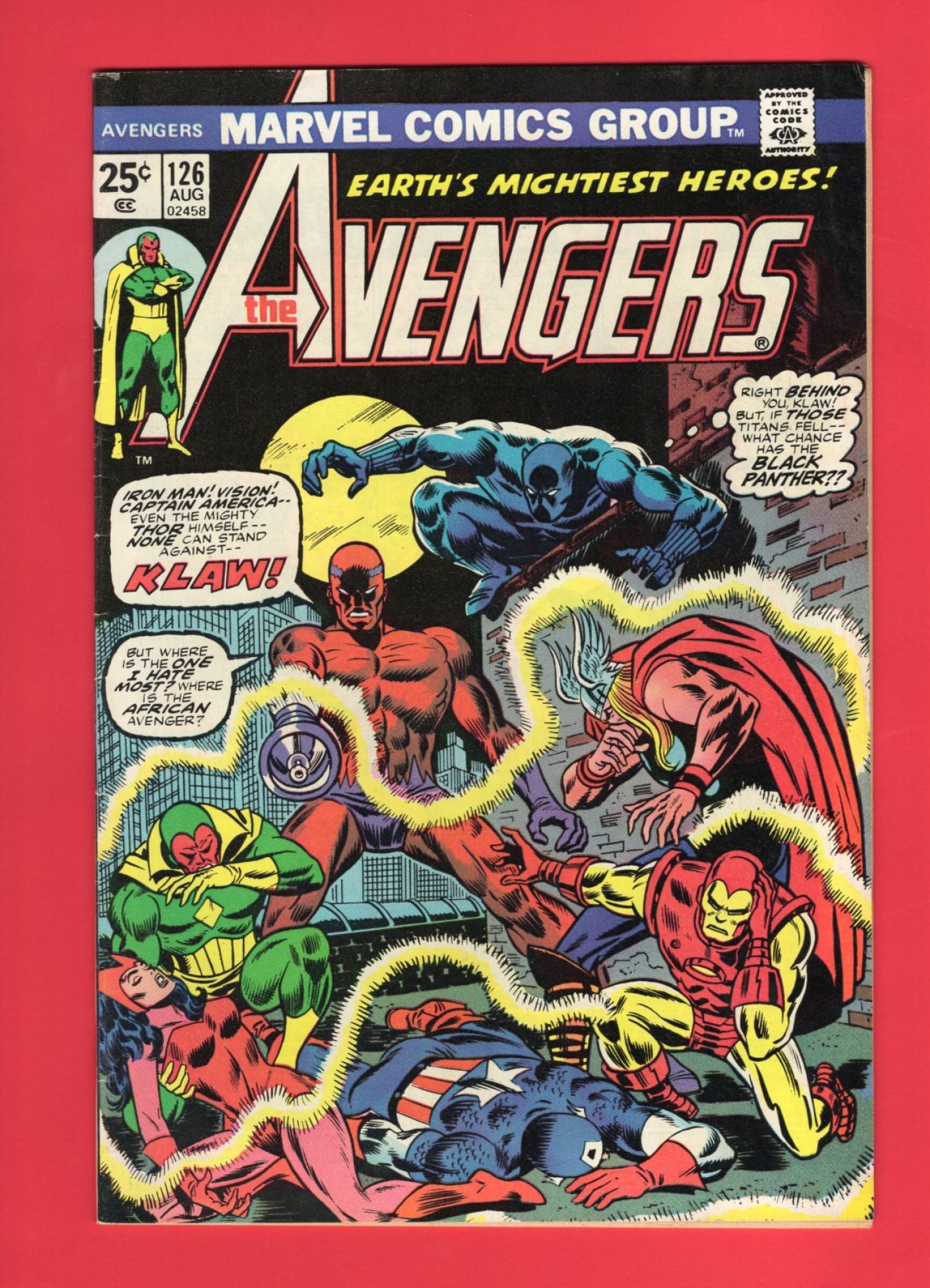 Avengers #126 (Aug 1974), 6.0 FN