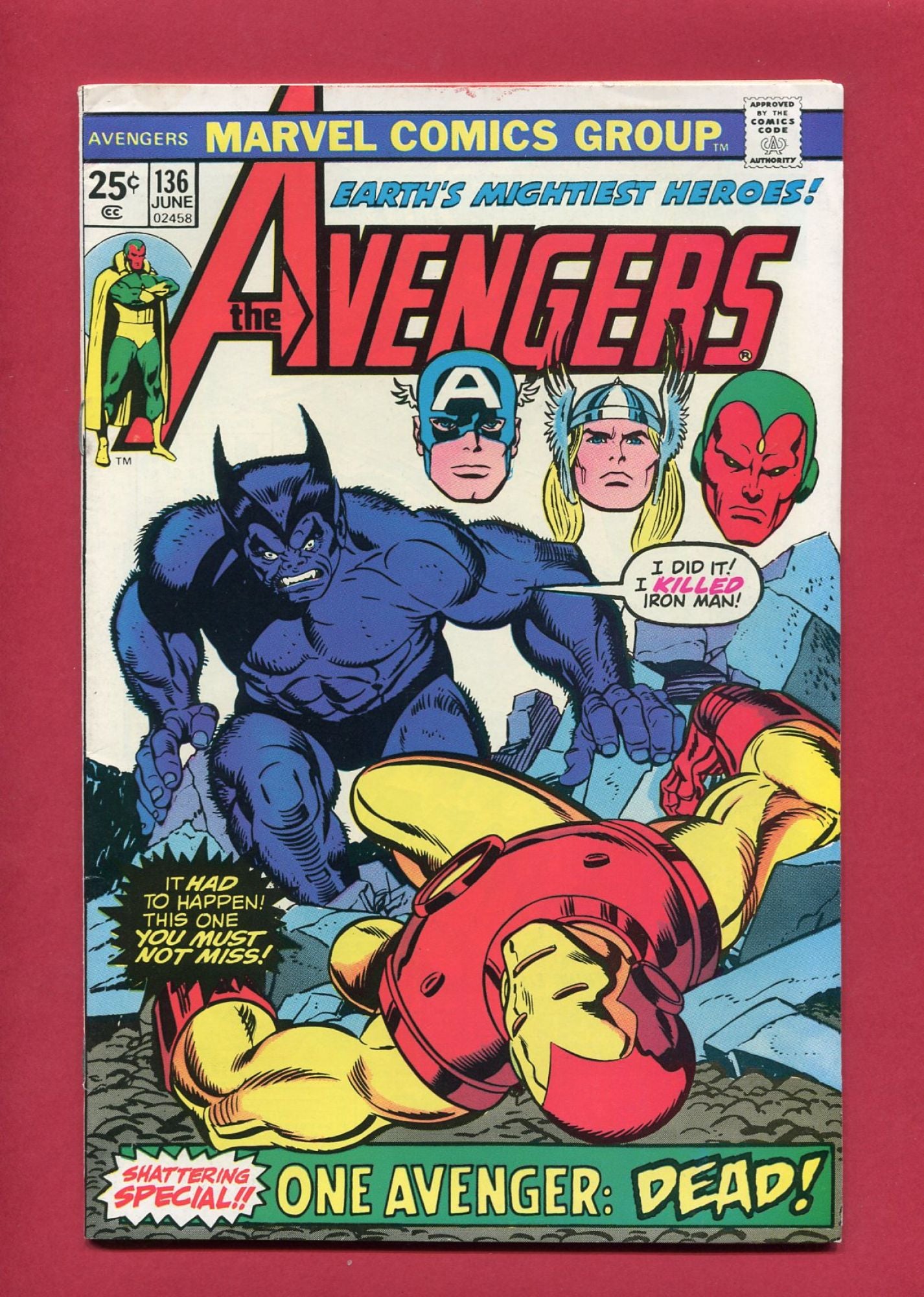 Avengers #136 (Jun 1975), 8.0 VF