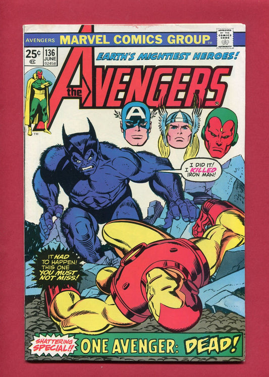 Avengers #136 (Jun 1975), 8.0 VF