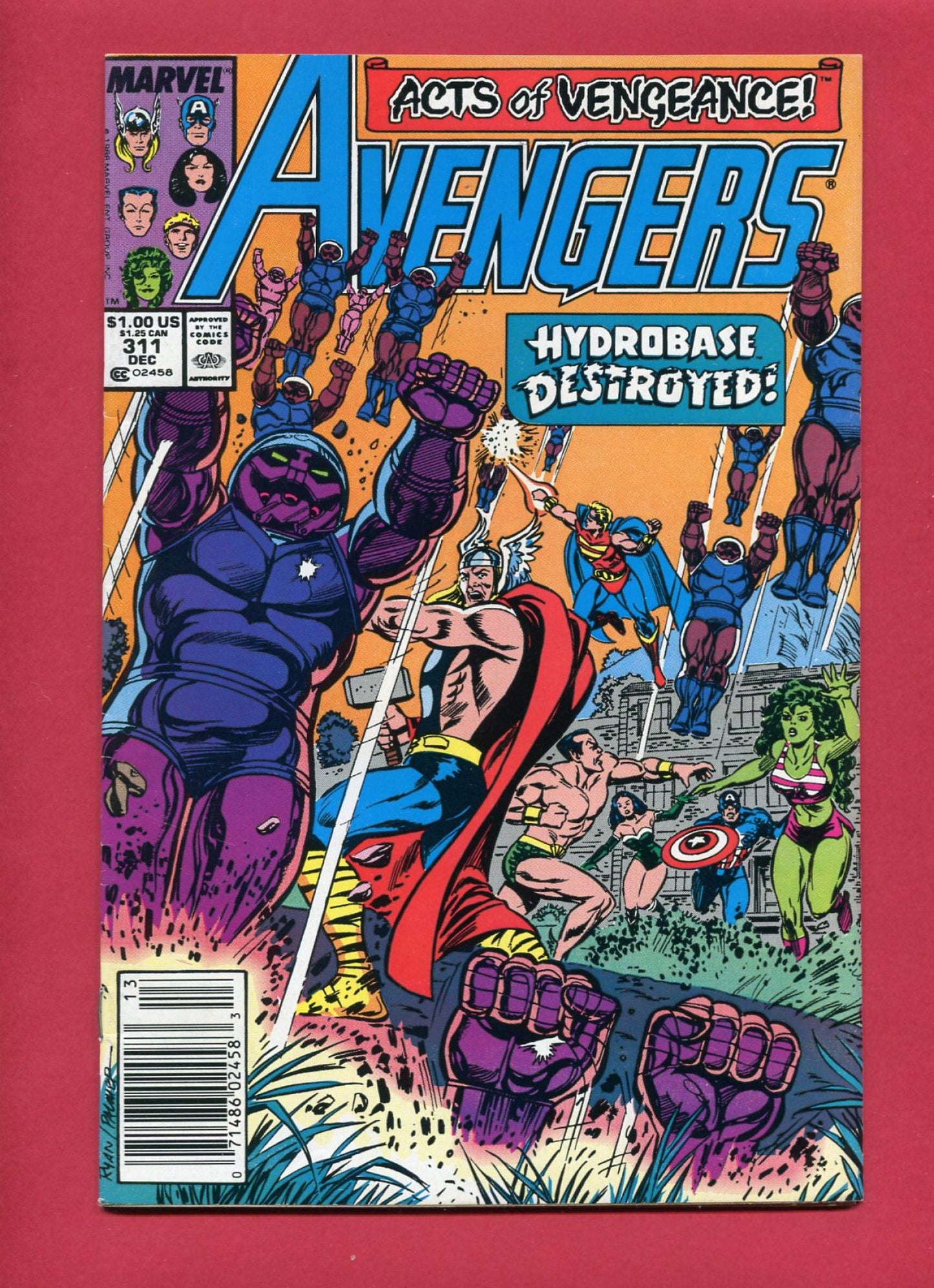 Avengers #311 (Dec 1989), 7.5 VF- Newsstand