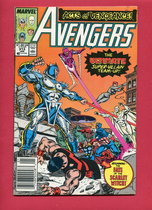 Avengers #313 (Jan 1990), 7.5 VF- Newsstand