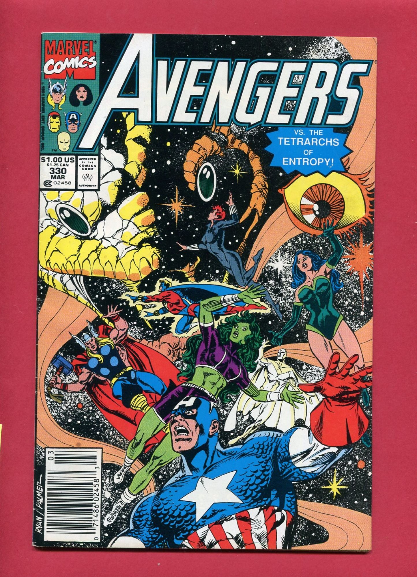 Avengers #330 (Mar 1991), 6.5 FN+ Newsstand