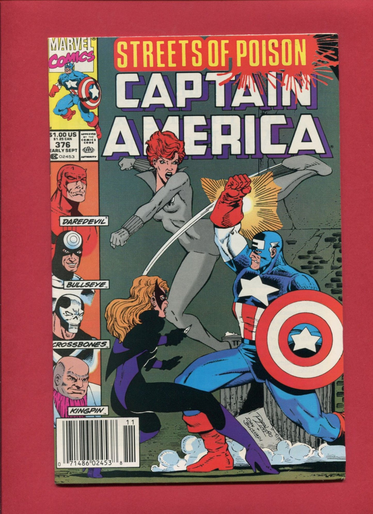 Captain America #376 (Sep 1990), 9.2 NM- Newsstand