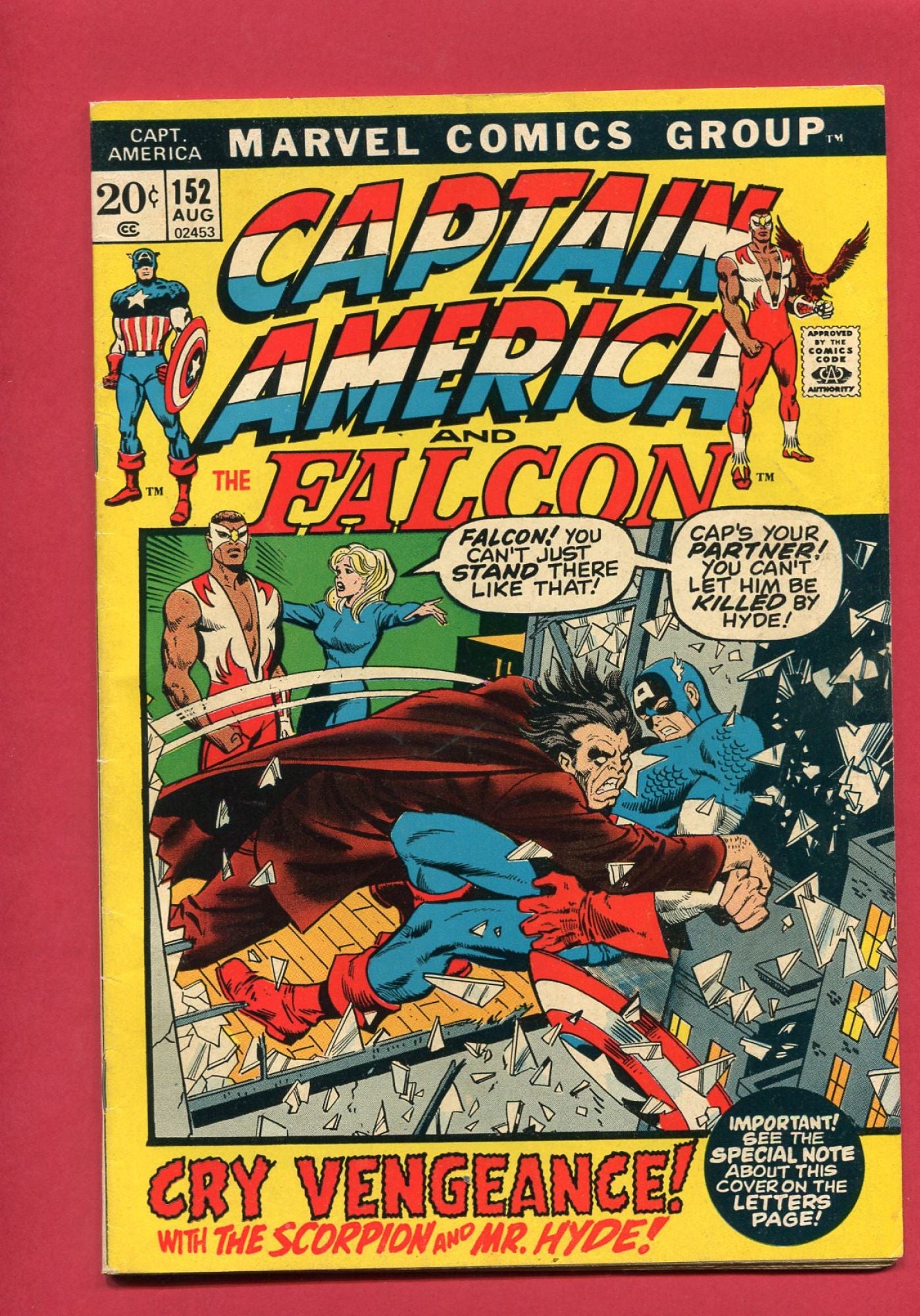 Captain America #152 (Aug 1972), 7.5 VF-