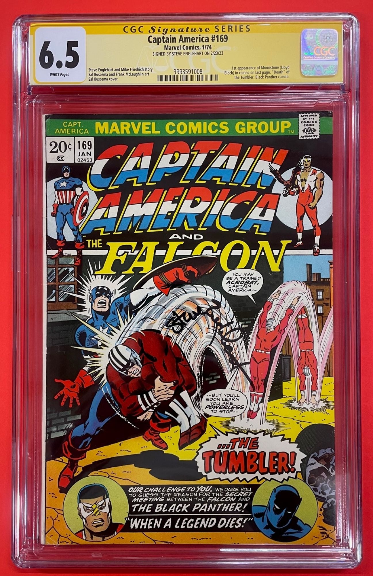 Captain America #169 (Jan 1974), 6.5 FN+ CGC Signed Steve Englehart