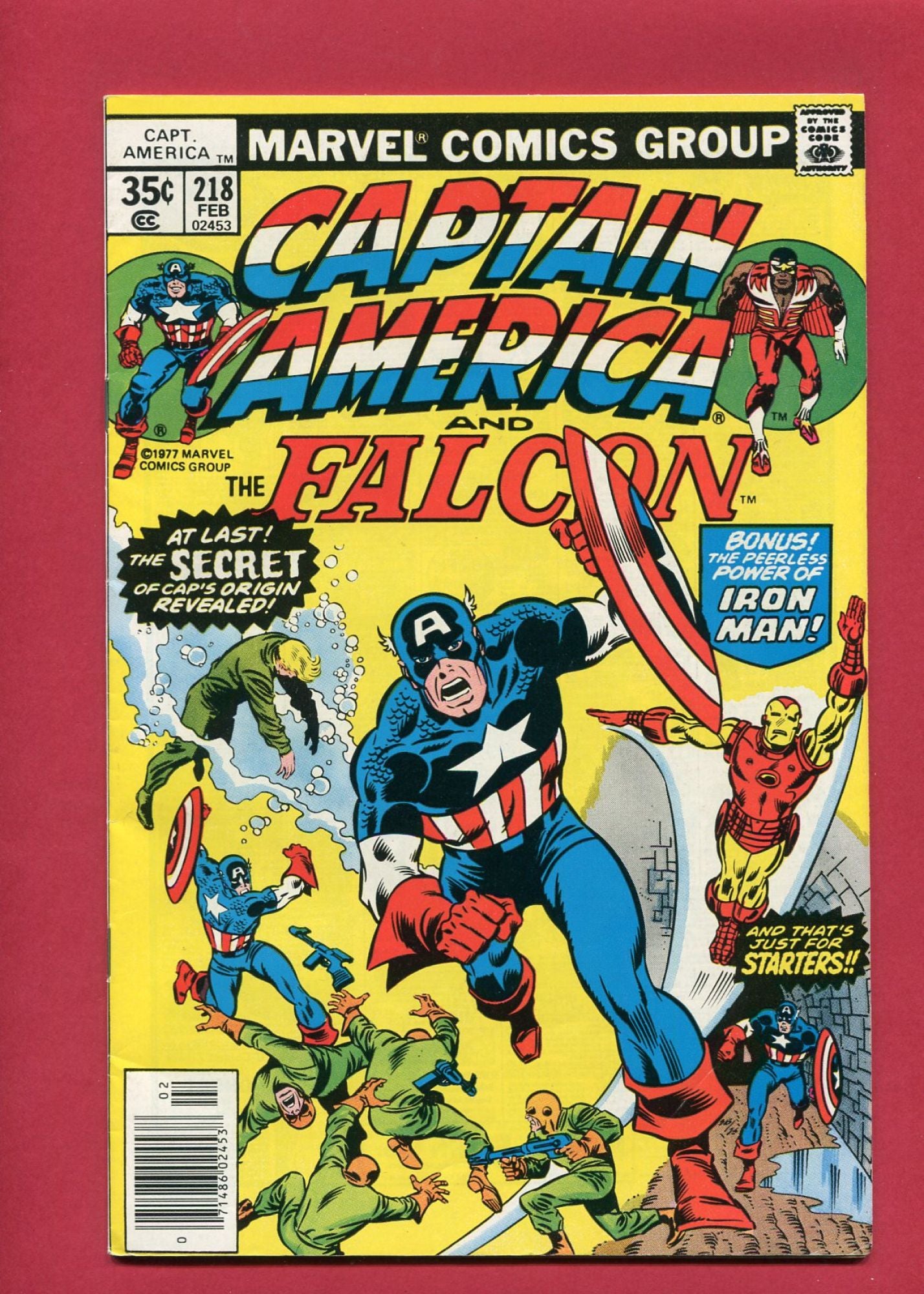 Captain America #218 (Feb 1978), 7.5 VF- Newsstand