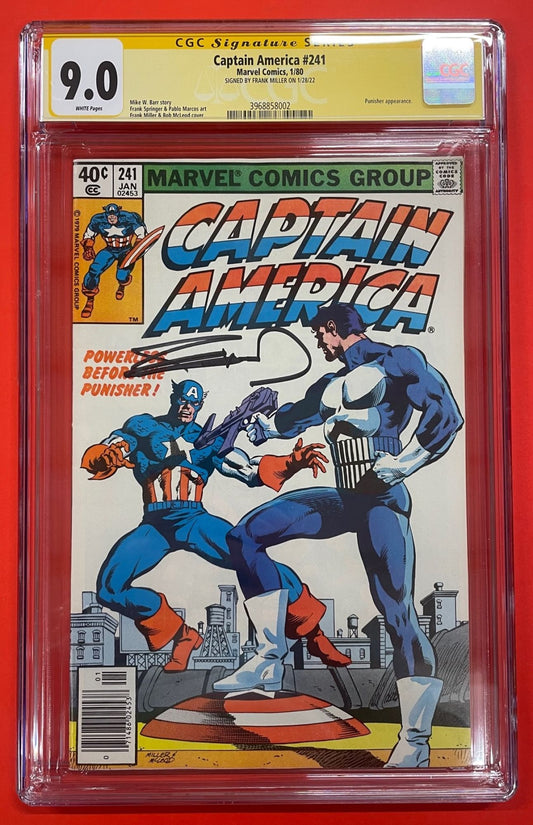Captain America #241 (Jan 1980), 9.0 VF/NM Newsstand CGC Signed Frank Miller
