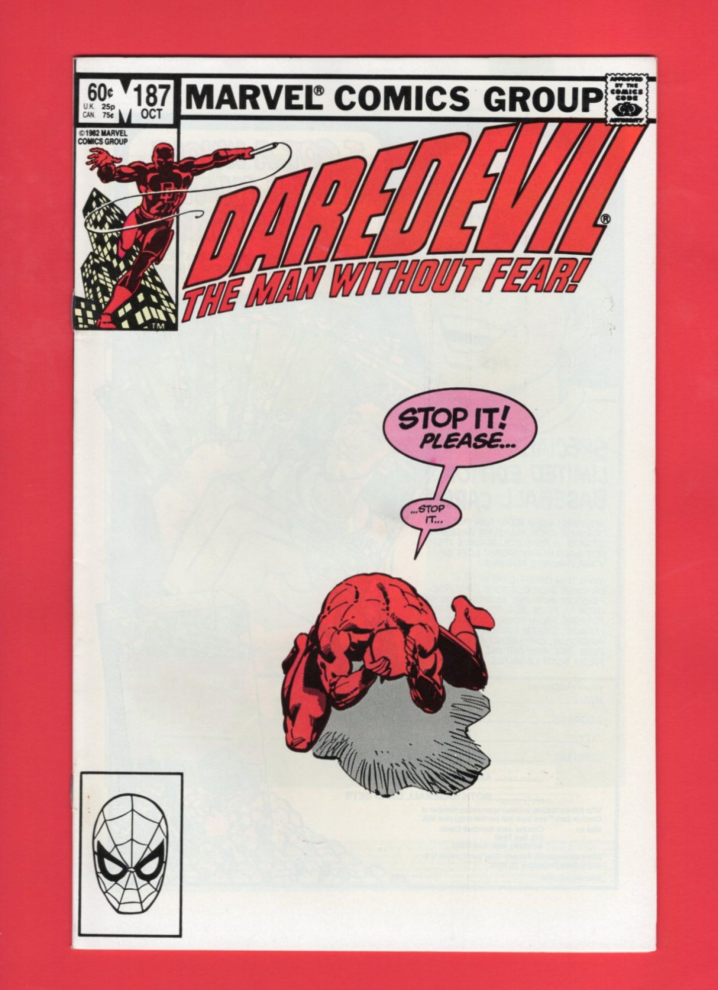 Daredevil #187 (Oct 1982), 8.0 VF