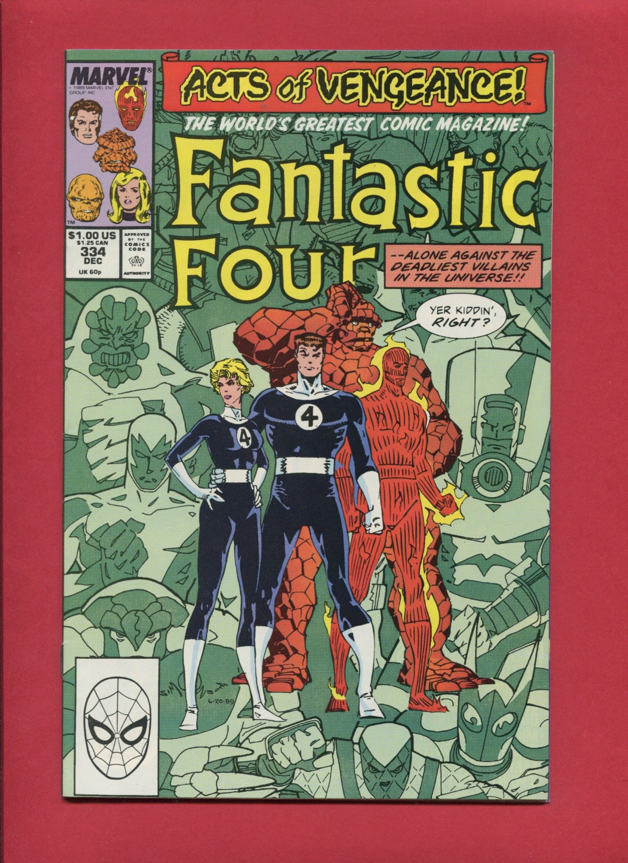 Fantastic Four #334 (Dec 1989), 9.2 NM-
