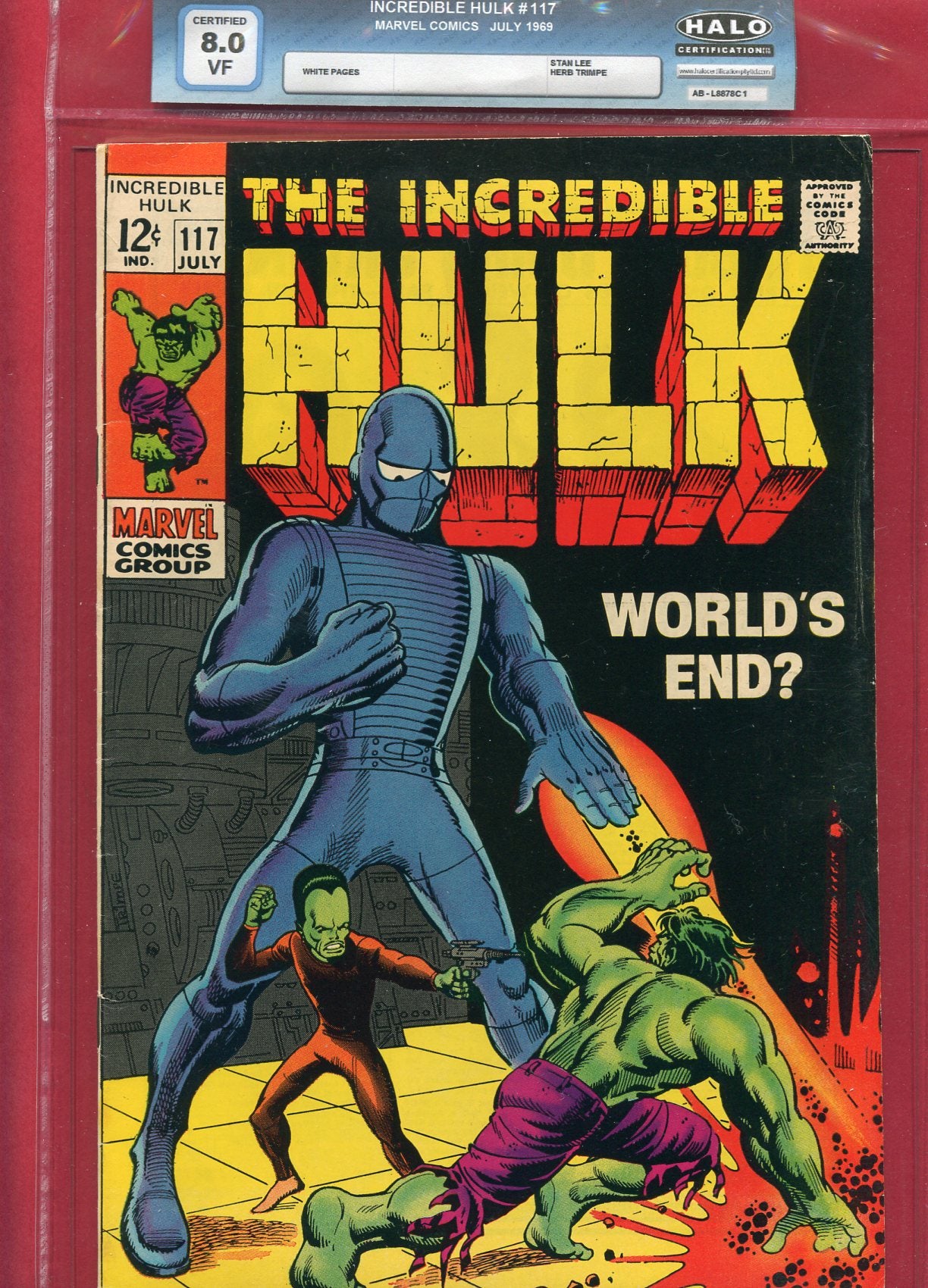 Incredible Hulk #117 (Jul 1969), 8.0 VF Halo Soft Slab