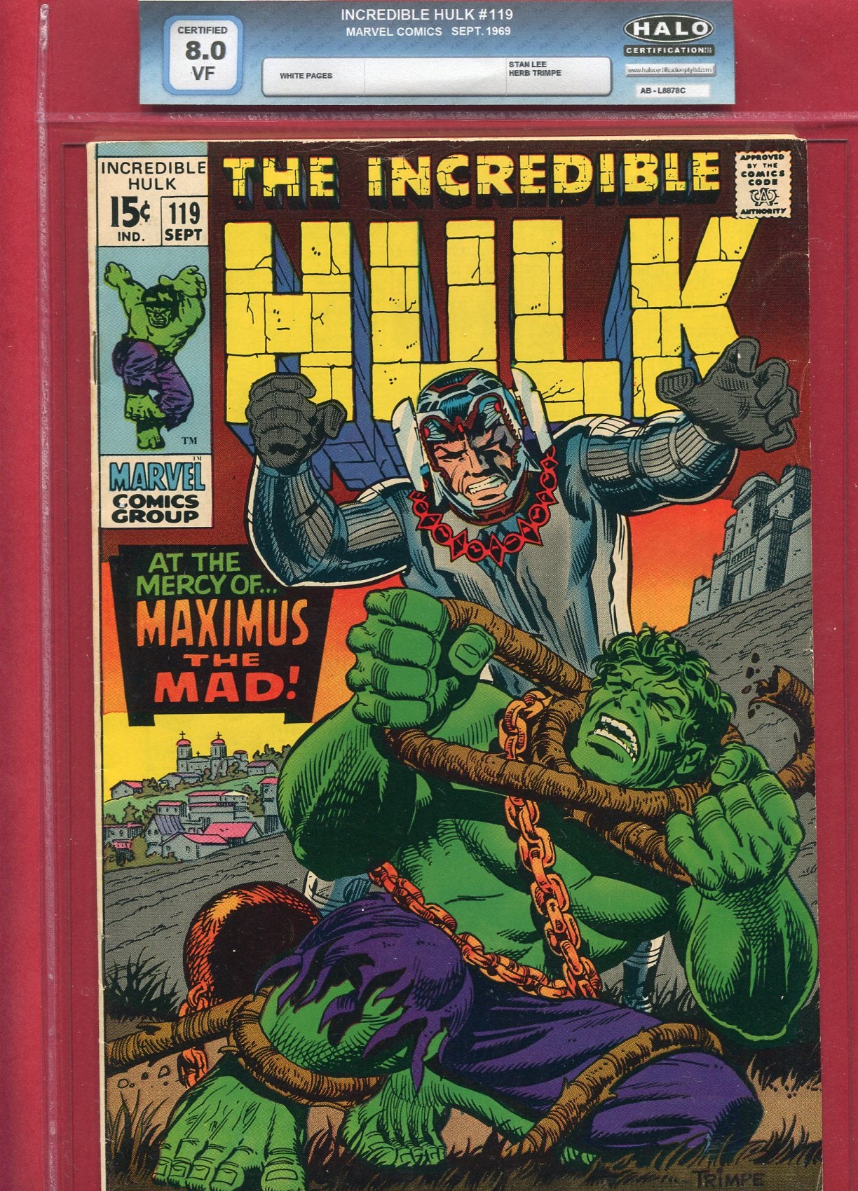 Incredible Hulk #119 (Sep 1969), 8.0 VF Halo Soft Slab