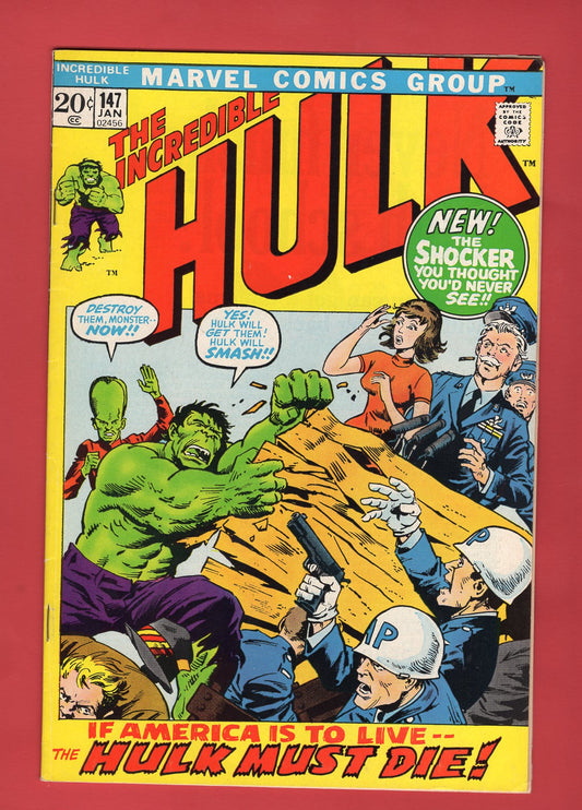Incredible Hulk #147 (Jan 1972), 7.5 VF-