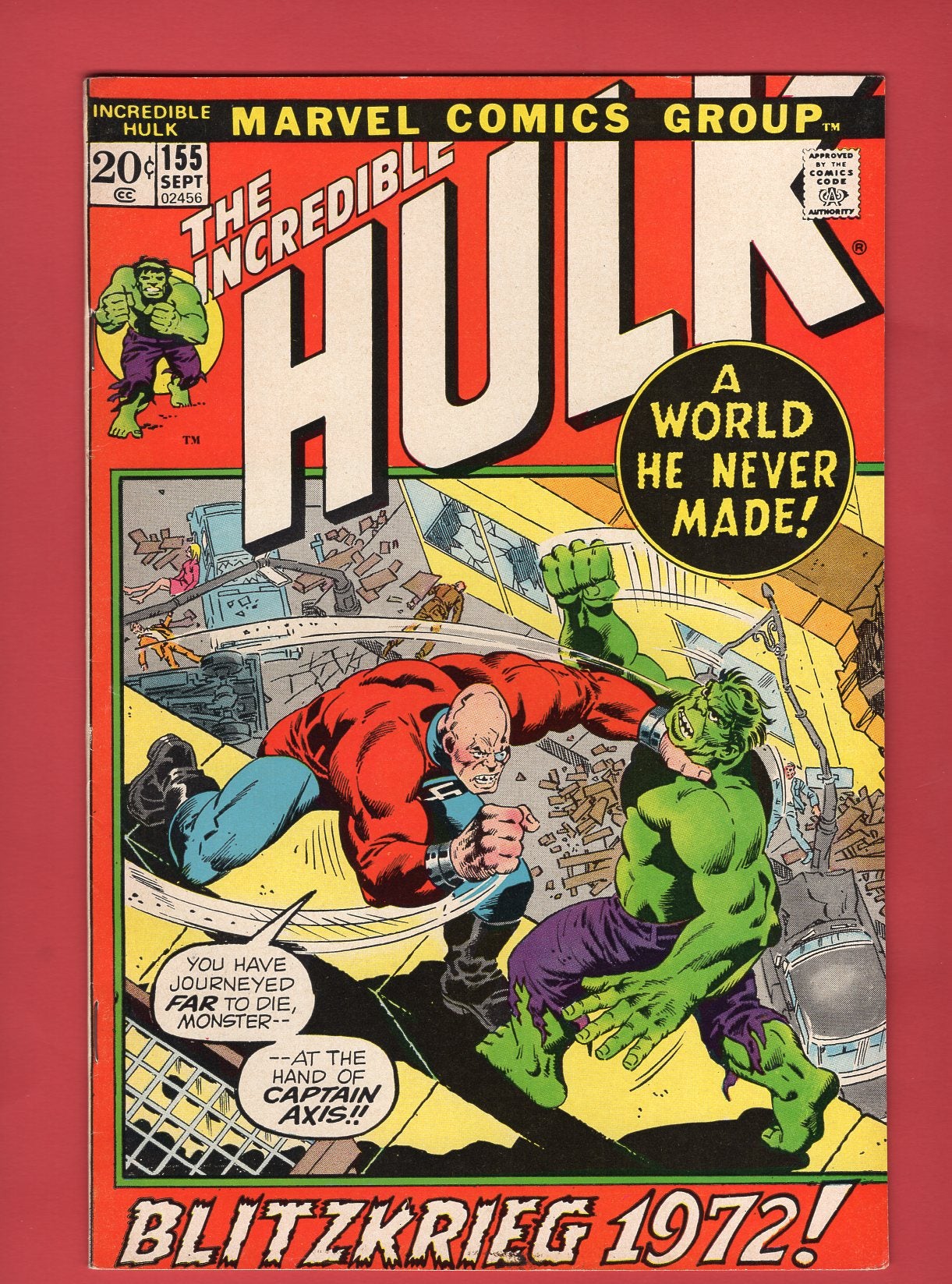 Incredible Hulk #155 (Sep 1972), 7.0 FN/VF