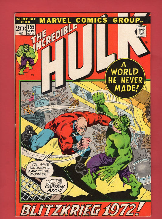 Incredible Hulk #155 (Sep 1972), 7.0 FN/VF