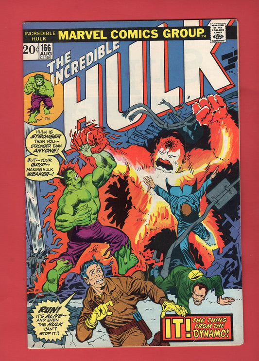 Incredible Hulk #166 (Aug 1973), 6.0 FN
