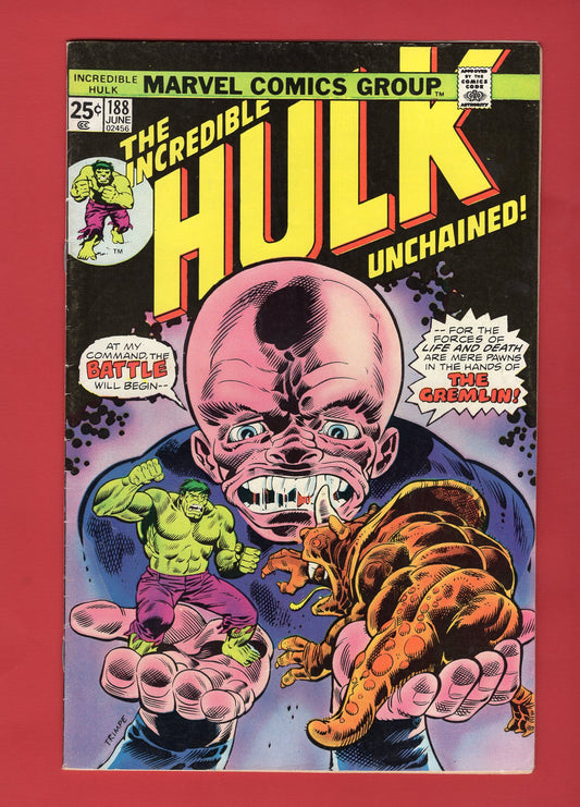 Incredible Hulk #188 (Jun 1975), 6.5 FN+