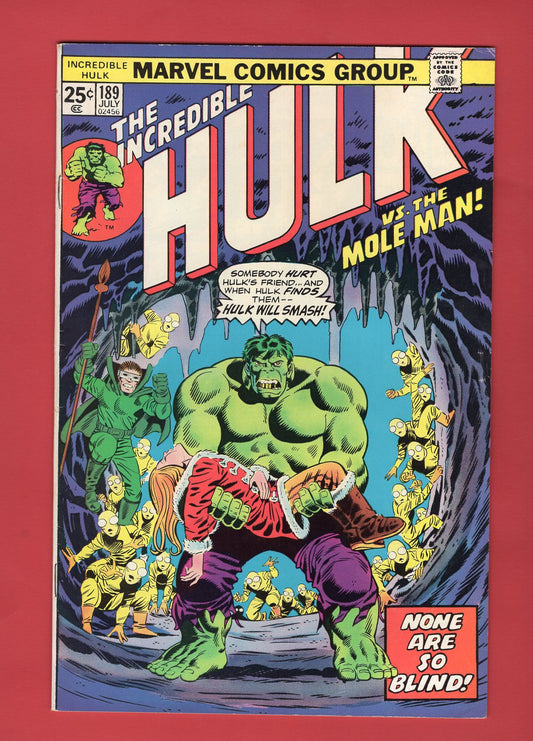 Incredible Hulk #189 (Jul 1975), 7.5 VF-