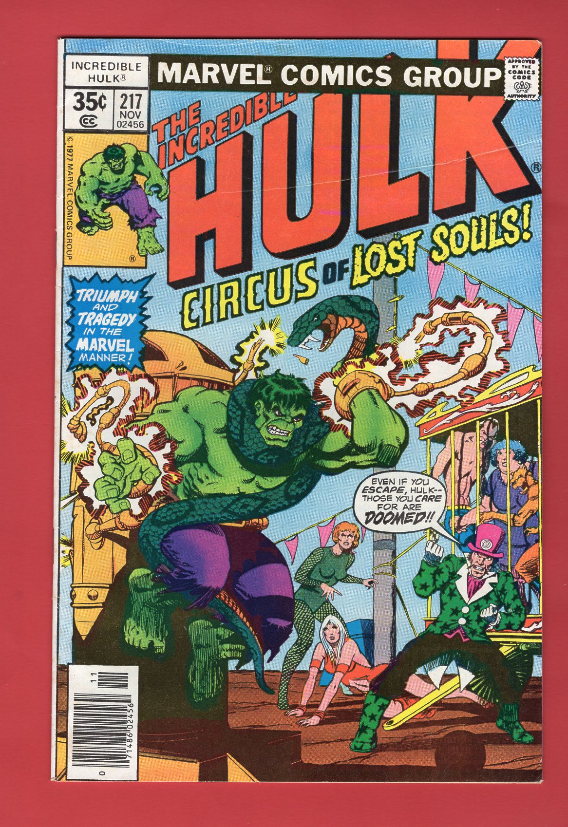 Incredible Hulk #217 (Nov 1977), 6.0 FN