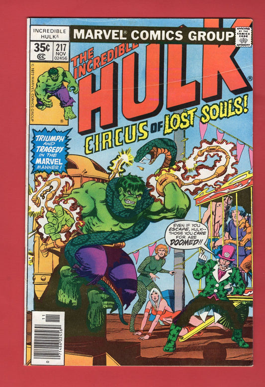 Incredible Hulk #217 (Nov 1977), 6.0 FN