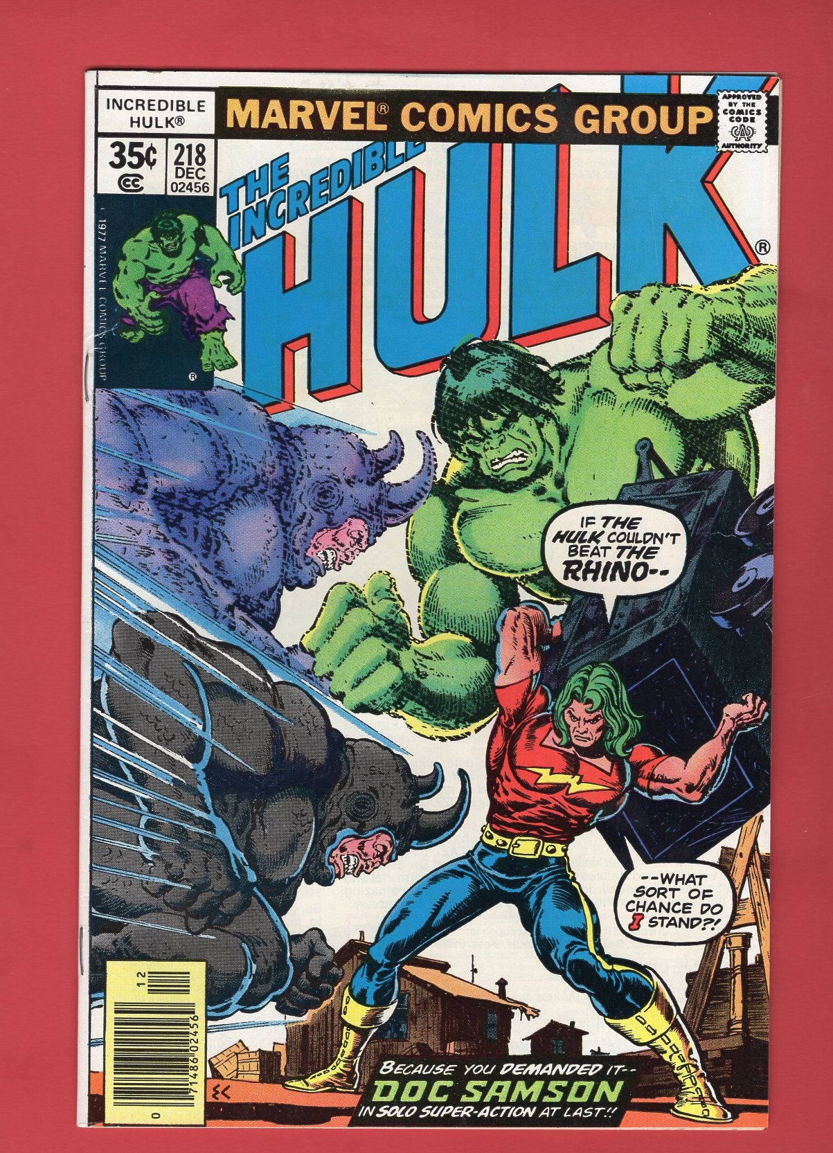 Incredible Hulk #218 (Dec 1977), 7.5 VF-