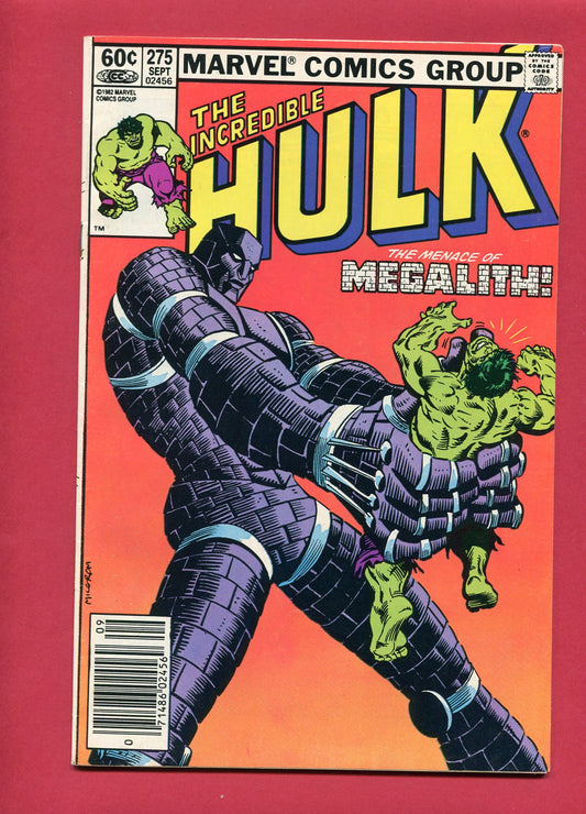 Incredible Hulk #275 (Sep 1982), 8.0 VF