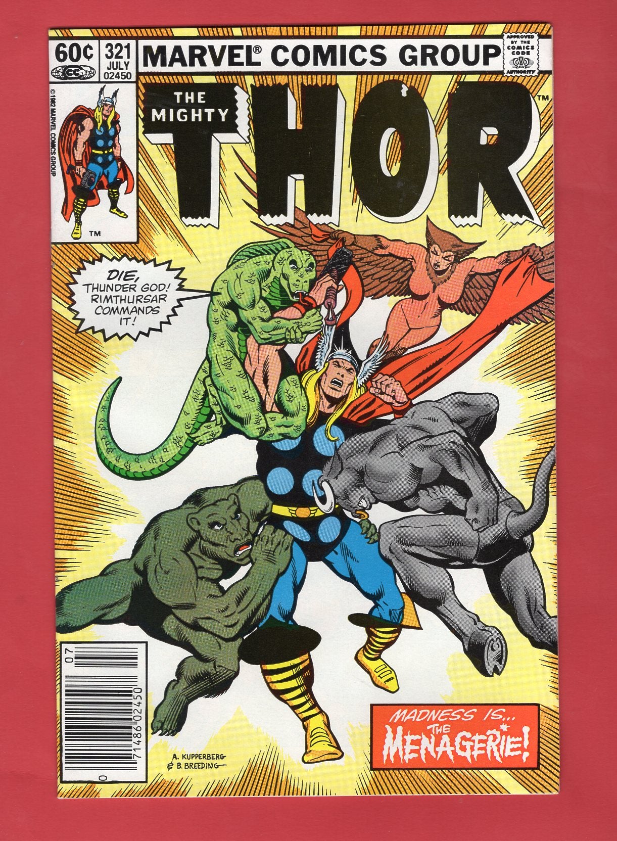 Thor #321 (Jul 1982) 8.5 VF+ Newsstand