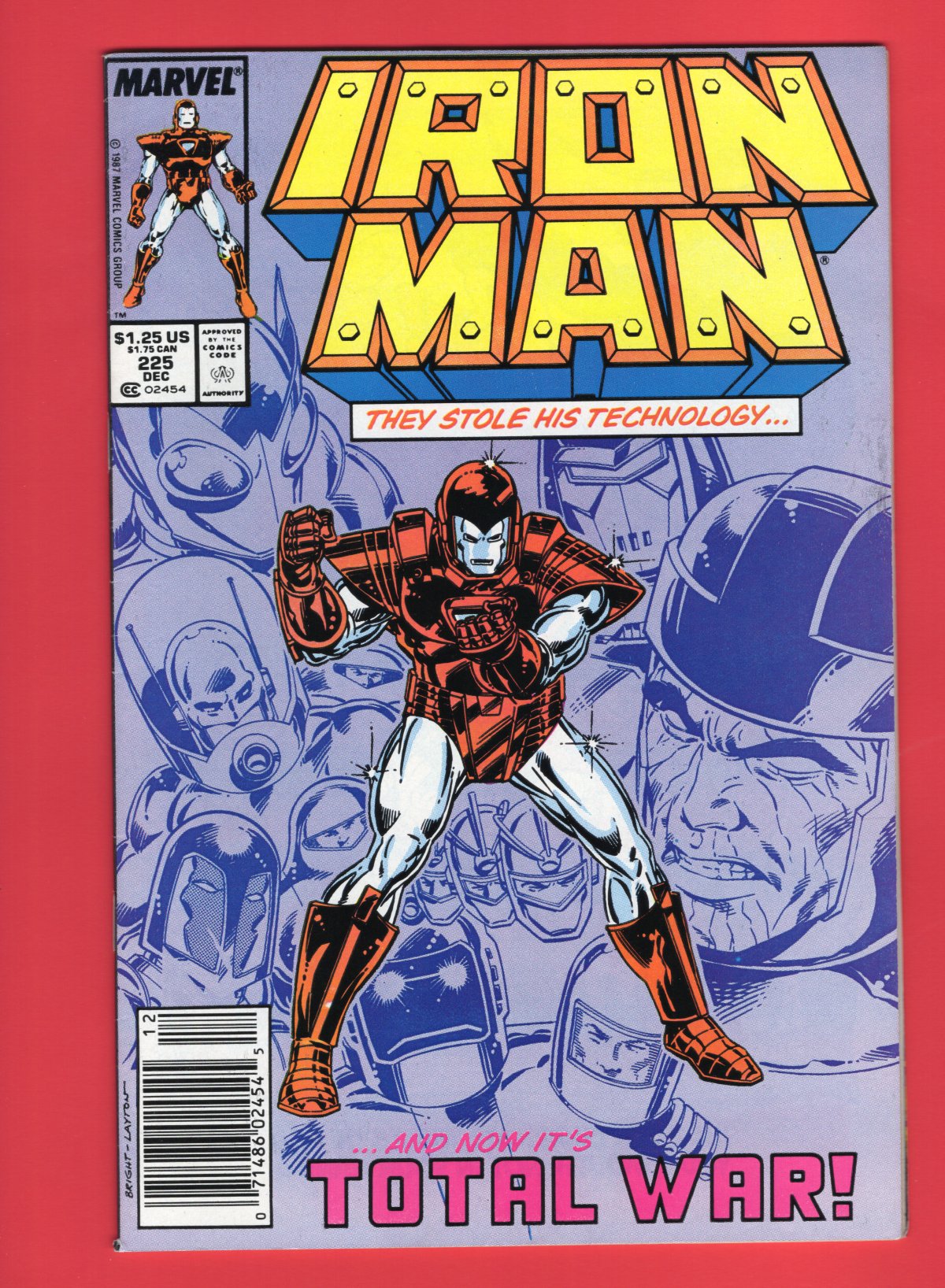 Iron Man #225 (Dec 1987) 7.0 FN/VF Newsstand