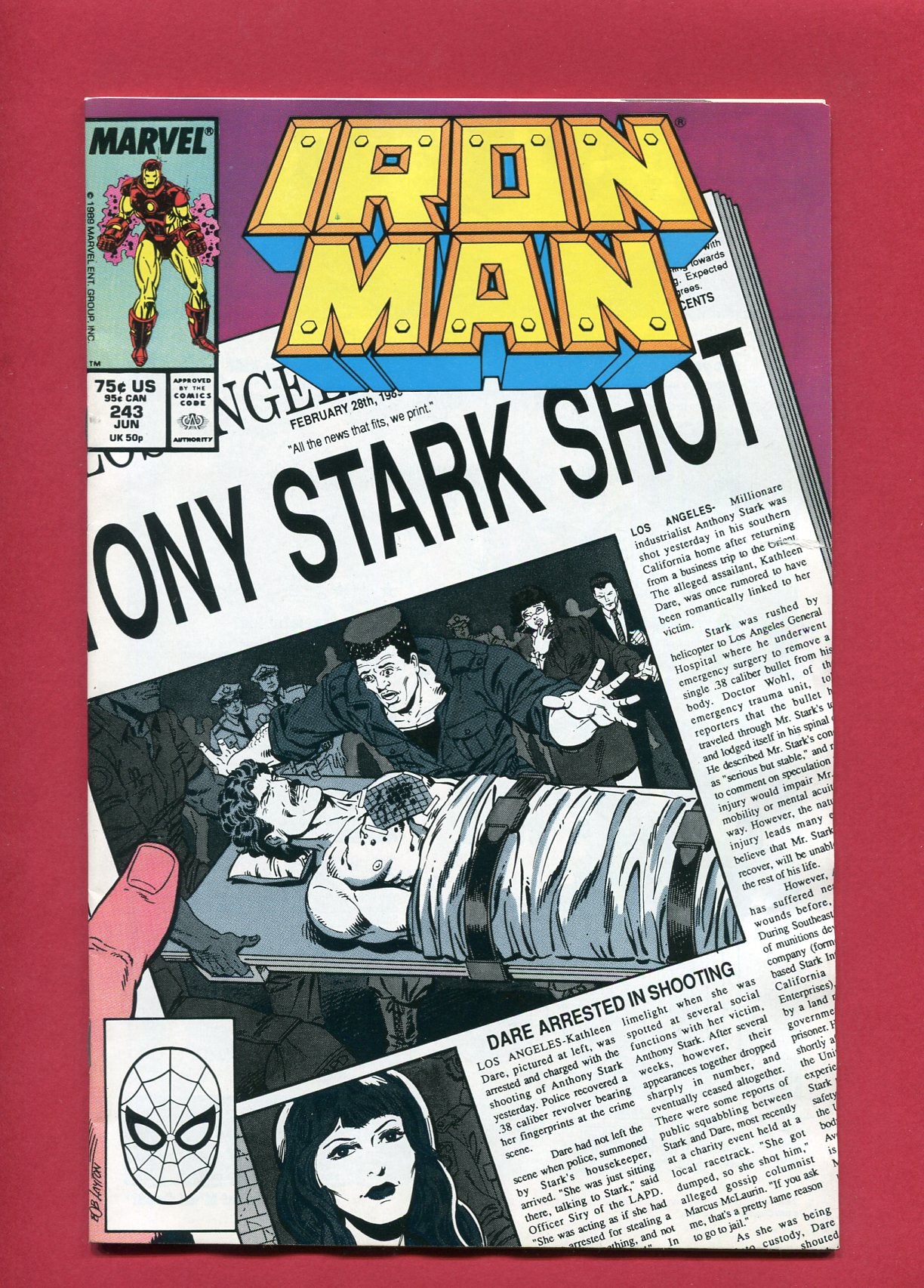 Iron Man #243 (Jun 1989), 7.0 FN/VF