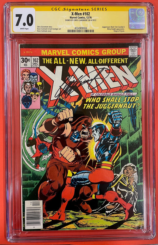 X-Men #102 (Dec 1976), 7.0 FN/VF CGC Signed by Chris Claremont