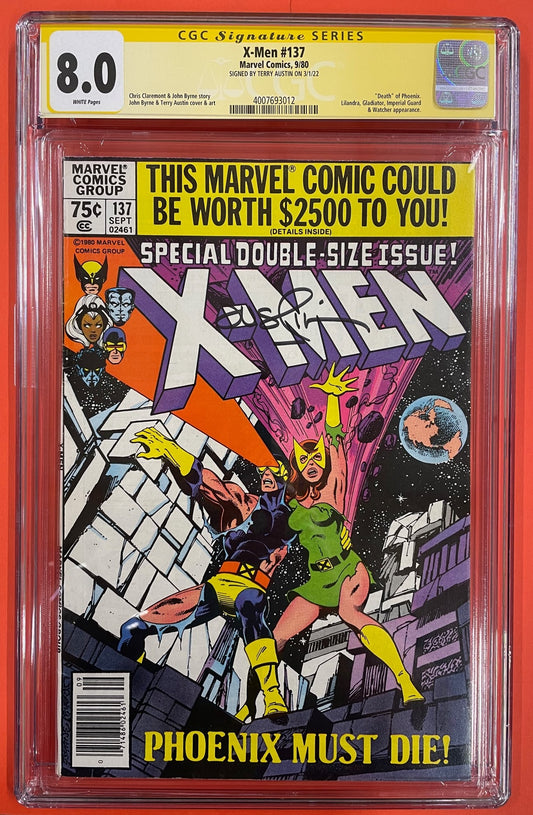 X-Men #137 (Sep 1980), 8.0 VF, CGC Signed By Terry Austin