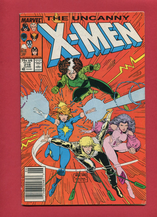 Uncanny X-Men #218 (Jun 1987), 5.5 FN-